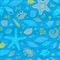 Vector seamless pattern with sea elements.