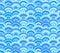 Vector Seamless Pattern: Sea Waves, Turquoise Blue Summer Background.