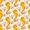 Vector Seamless Pattern with Seahorse and Coral