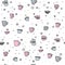 Vector seamless pattern with set of doodle cups