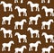 Vector seamless pattern of shire horse silhouette