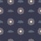 Vector Seamless pattern with simple celestial elements, sun, cloud. Minimalistic backdrop on a dark blue background