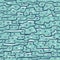 Vector seamless pattern simulation sea waves and white bubbles. Azure abstract background with horizontal smooth lines