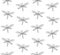 Vector seamless pattern of sketch dragonfly