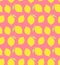 Vector seamless pattern of sketch yellow lemon