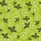 Vector seamless pattern with slices of lemon and mint. Mojito drink. Fabric texture