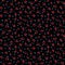 Vector seamless pattern with small pretty red flowers on black. Ditsy texture