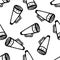 Vector seamless pattern from the speaker. a pattern of hand-drawn in the doodle style of a MEGAPHONE, an isolated black