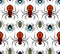 Vector Seamless Pattern Of Spiders In Different Sizes And Colors. Pattern For Halloween, Decoration, Wrapping Paper, Greeting Card