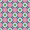 Vector seamless pattern of squares of pink and green shades, pink background