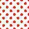 Vector seamless pattern with strawberries; colorful tasty background.