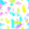 Vector seamless pattern with strokes. Light bright color artistic backdrop. Repeatable pattern with hand drawn effects.