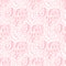 Vector seamless pattern with stylized hearts of doodles and amorous lettering I Love You. Romantic vintage background