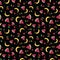 Vector seamless pattern with summer fruits on black background