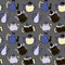 Vector seamless pattern of teapots in Scandinavian style. Used for wallpapers, backgrounds, wrapping paper