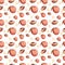 Vector Seamless Pattern Template, Peach, Nectarine Fruits Background, Isolated on White Colorful Fruits.