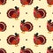 Vector seamless pattern with Thanksgiving turkeys.