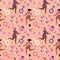 Vector seamless pattern on the theme of body positive - funny girls of different race