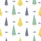 Vector seamless pattern with trees scandinavian print.