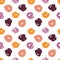 Vector seamless pattern in trendy autumn palette. Modern abstract brush spot artistic pattern. Hand drawn ink elements.