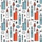 Vector seamless pattern of vape and accessories