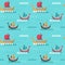 Vector seamless pattern with viking age longships