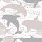 Vector Seamless Pattern with Watercolor Orcas