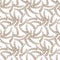 Vector Seamless Pattern: Wheat Plants, Light Gray Colored Twigs on White Background.