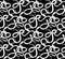 Vector seamless pattern with white celestial snake silhouettes with mystic decorations and stars on a black background