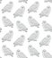 Vector seamless pattern of white polar snowy owl