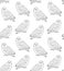 Vector seamless pattern of white polar snowy owl