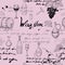 Vector Seamless pattern Wine grape branche, bottles, glasses, unreadable text, wooden barrel, chees, corkscrew. Doodle