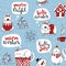 Vector seamless pattern for winter holidays with cute cats and dogs and Christmas decorations.