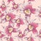 Vector seamless pattern wonderful pink orchid hand-drawn in graphic and real-style at the same time. Delicate colors