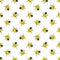 Vector seamless pattern with yellow ladybugs.