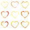 Vector Seamless pattern with yellow watercolor hearts. Hearts frame set.