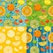 Vector seamless patterns with citrus fruits