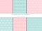 Vector seamless patterns (tiling) collection in pastel shades. Set of geometric ornaments in retro style.