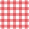 Vector seamless plaid checkered gingham pattern background. red white fabric texture. Abstract geometric template