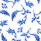 Vector Seamless Porcelain Pattern in White Background