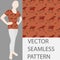 Vector seamless retro pattern, mezensky painting of the northern peoples. Fills, wallpaper, surface textures.