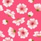 Vector seamless sakura pink pattern