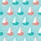 vector seamless sea pattern with ship