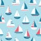 vector seamless sea pattern with ship