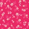 Vector seamless shocking pink white daisy pattern design. Vibrant colour surface print.