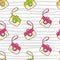 Vector seamless summer pattern with color photo camera. Bright c