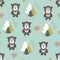 Vector seamless teddy bear pattern