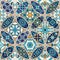 Vector seamless texture. Beautiful patchwork pattern for design and fashion with decorative elements