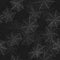 Vector seamless texture with grayscale spider web on a black background.