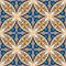 Vector seamless texture. Mosaic patchwork ornament. Portuguese azulejos decorative pattern